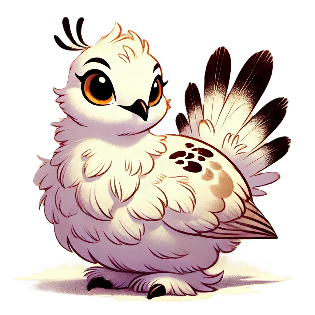 Illustrated Willow Ptarmigan, Alaska's state bird